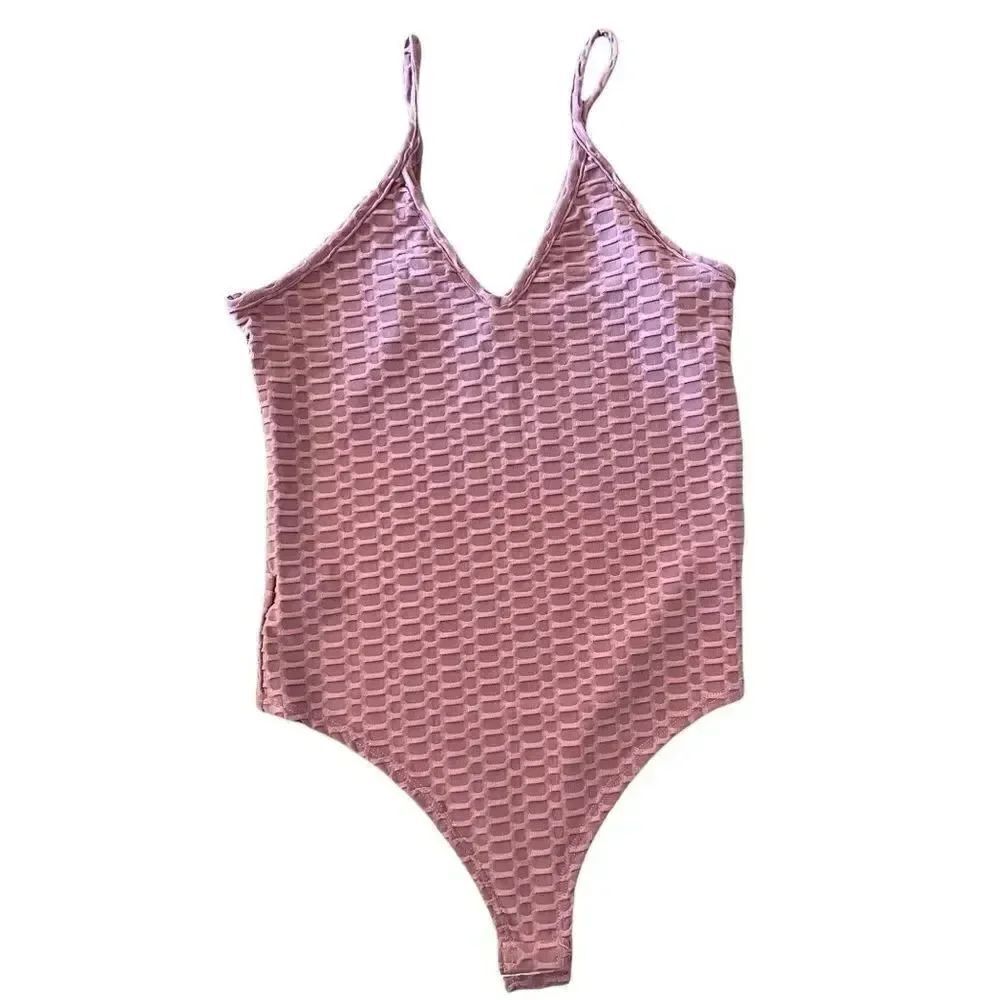 NWOT Gaze Spaghetti Strap Waffle Womens  Bodysuit SZ XS